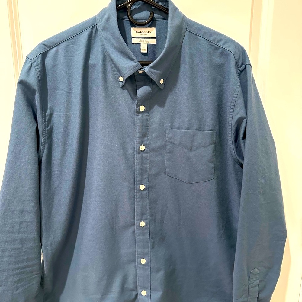 Bonobos Men's Dark Blue Sea Oxford Shirt